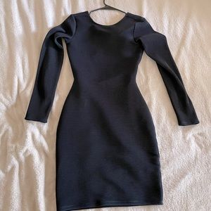 Express Open Tie back Black Dress